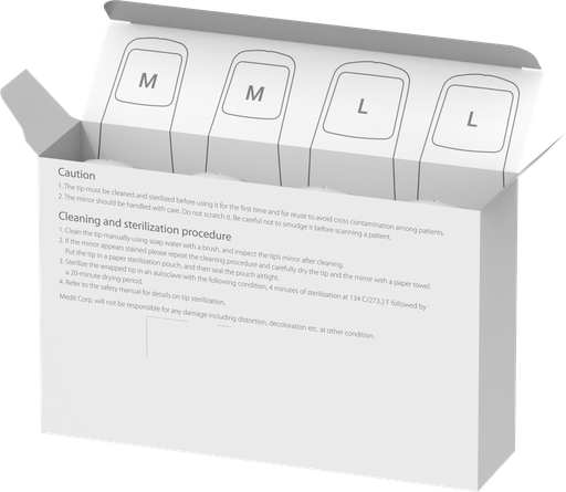 [MID-i900-TIP-M/L] Medit Tip voor de mondscanner i900 Medium & Large (Totaal 4st)   